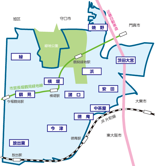 地区名をクリックすると、その地域の医療機関が表示されます。